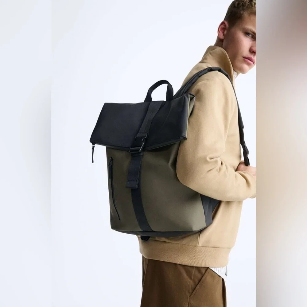 NWOT. Zara Rubberized Backpack with Valve.